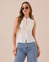 BLUSA ENCAJE BLANCA