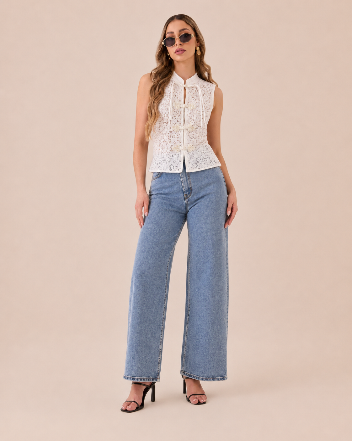 BLUSA ENCAJE BLANCA