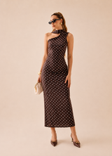 VESTIDO MIDI LUNARES NEGRO
