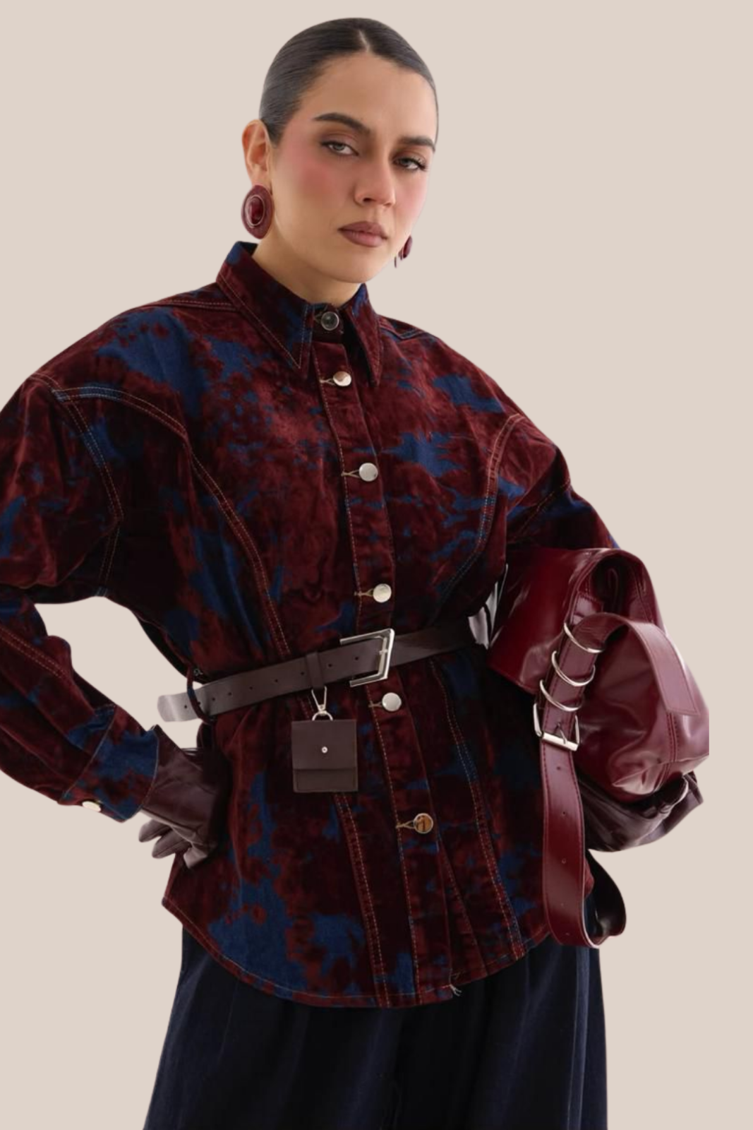 Chamarra Bordeaux Denim