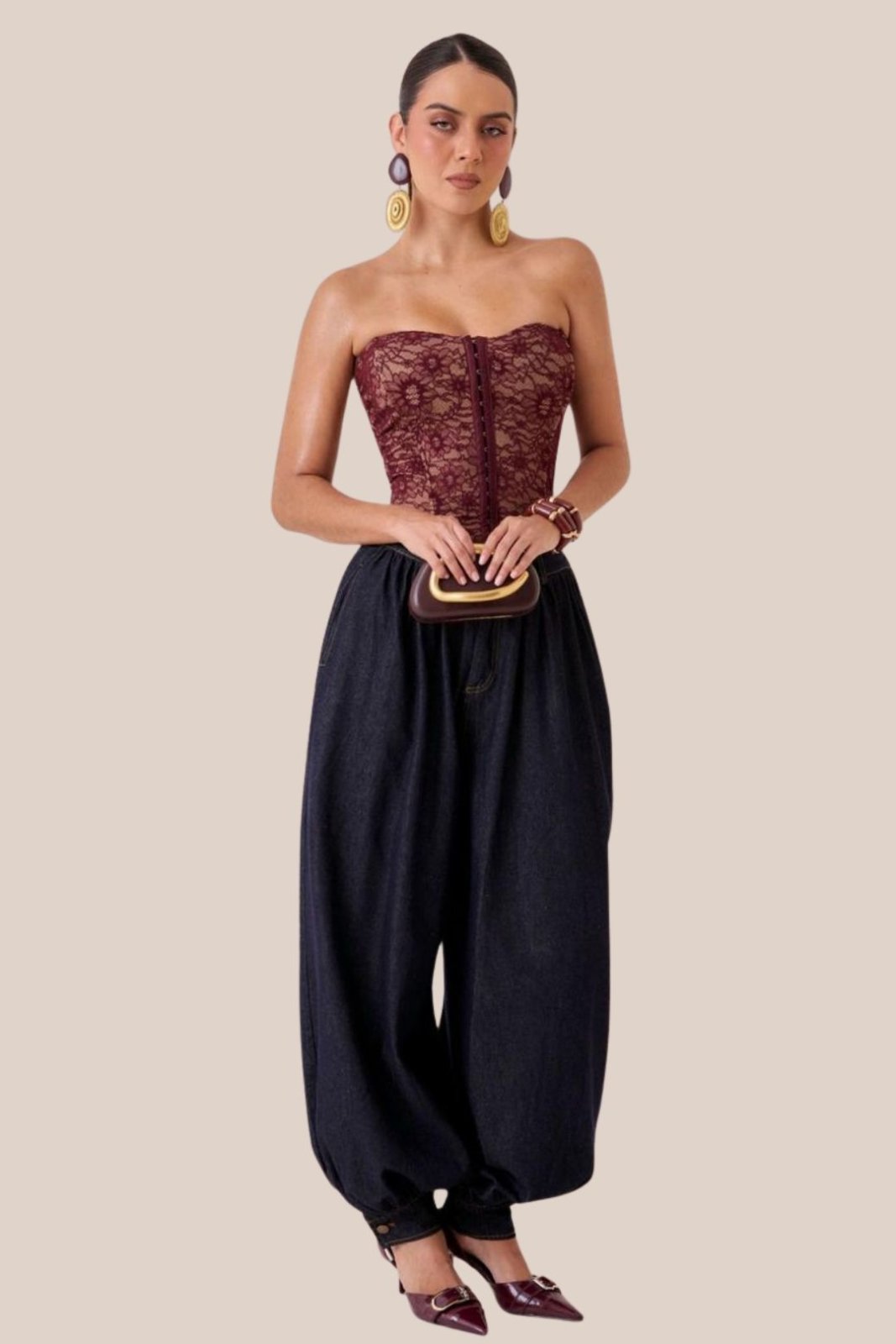 CORSÉ BORDEAUX LACE