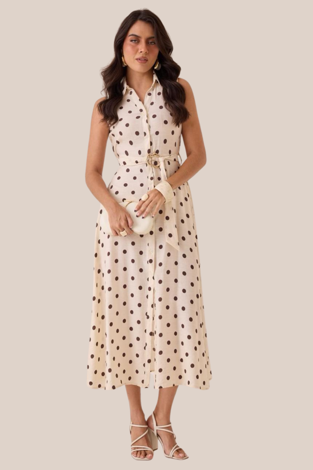 VESTIDO MIDI POLKA CHIC