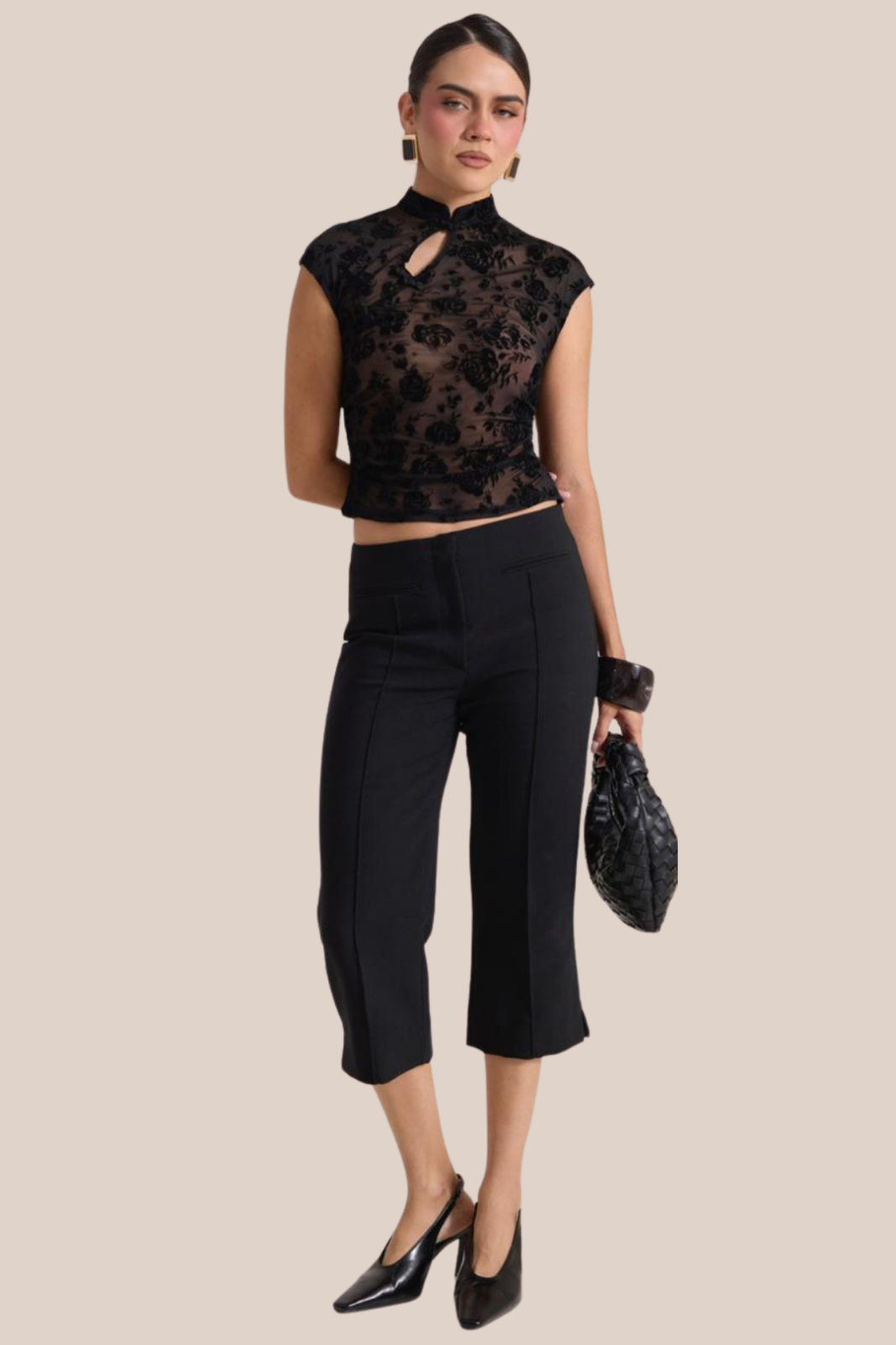 TOP ORIENTAL VELVET NOIR