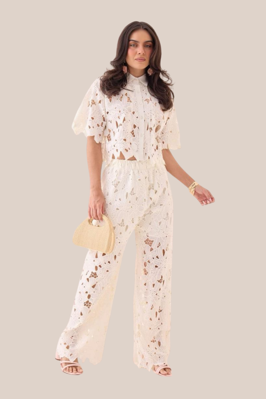 CONJUNTO PERLA DE ENCAJE BLANCO