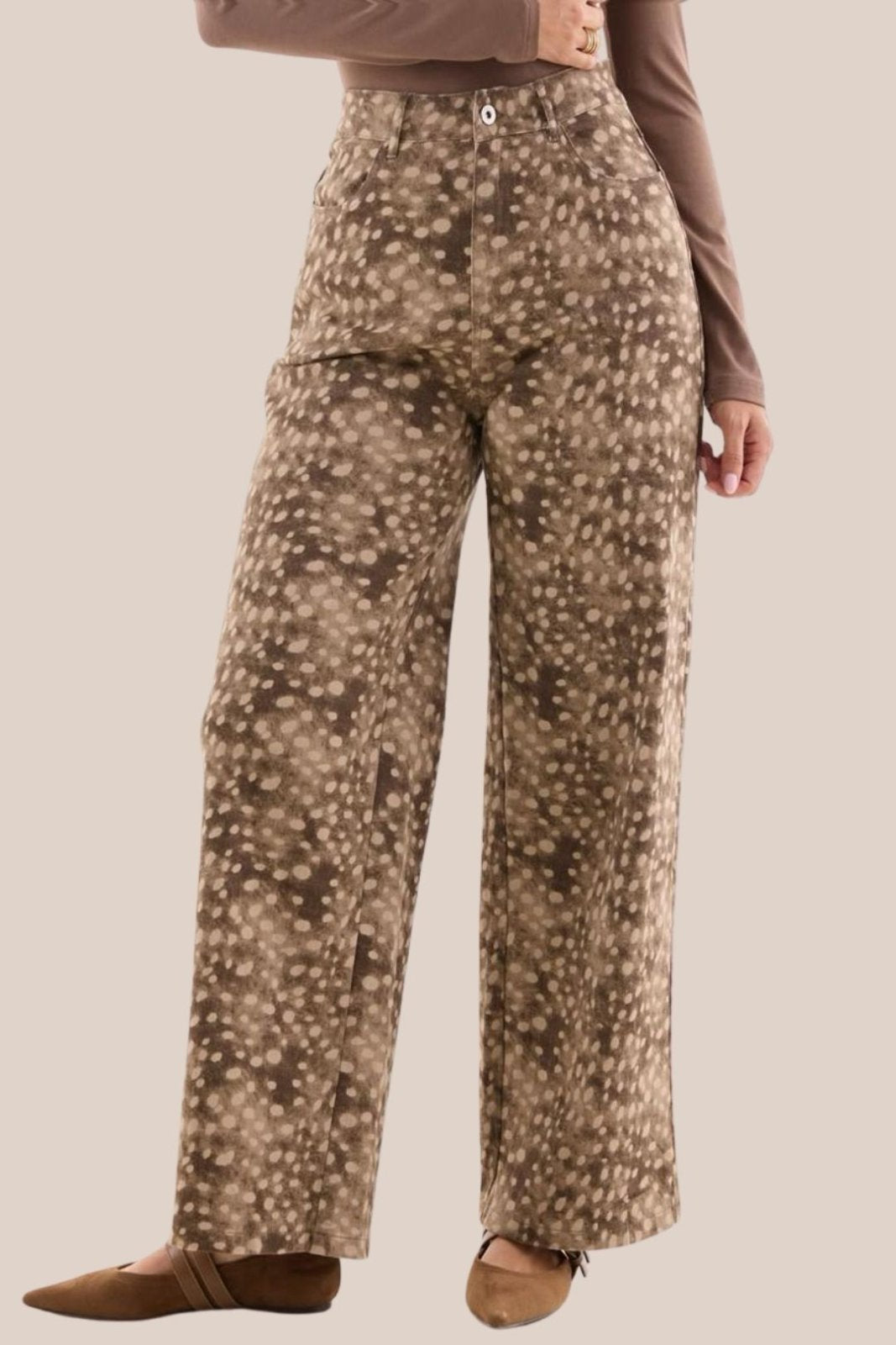 PANTALÓN ANIMAL PRINT CAFÉ