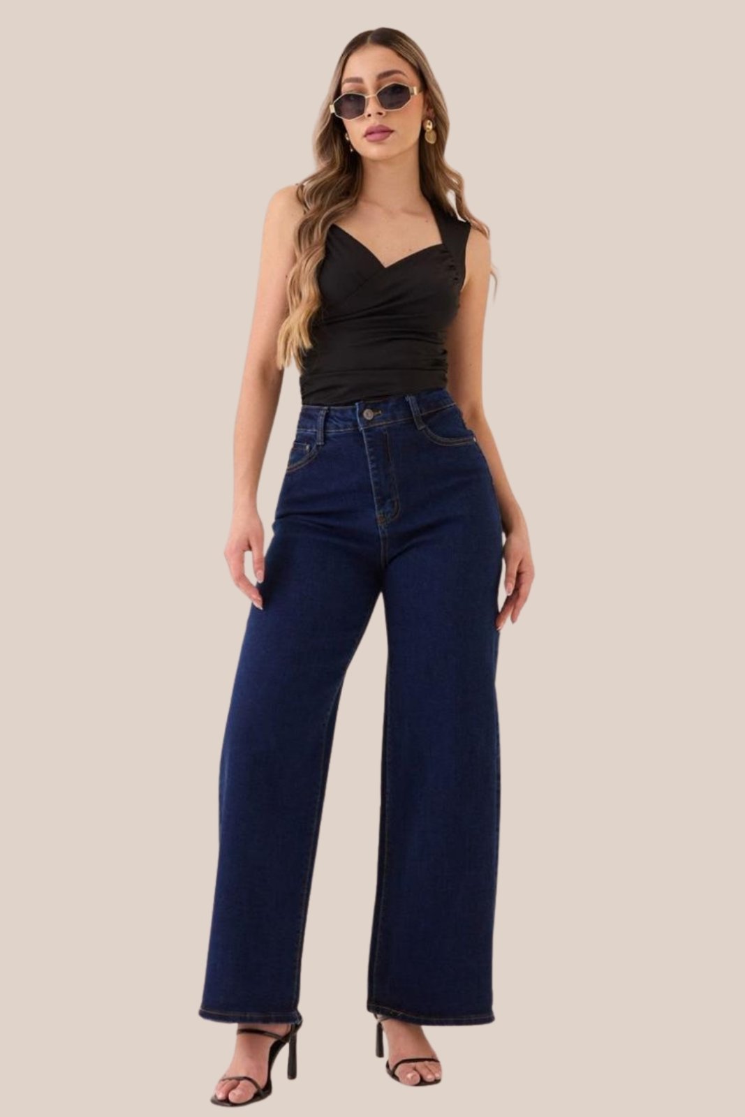 JEANS PALAZZO ÍNDIGO