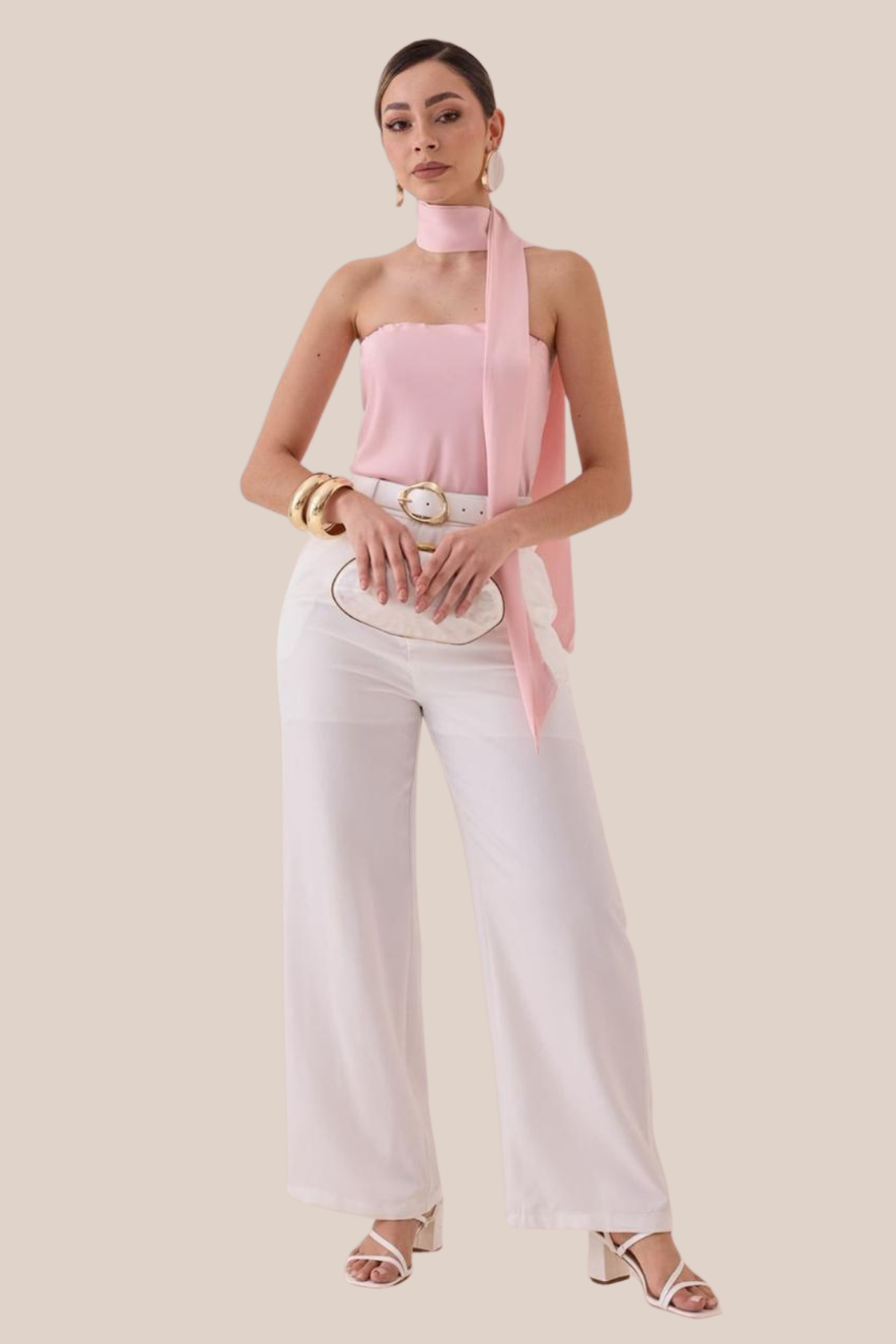 BLUSA ROSE BLUSH CON MASCADA