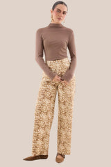 PANTALÓN PALAZZO ANIMAL PRINT CAMEL