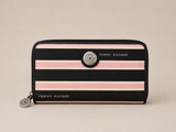 CARTERA TOMMY HILFIGER RAYAS ROSA Y NEGRO