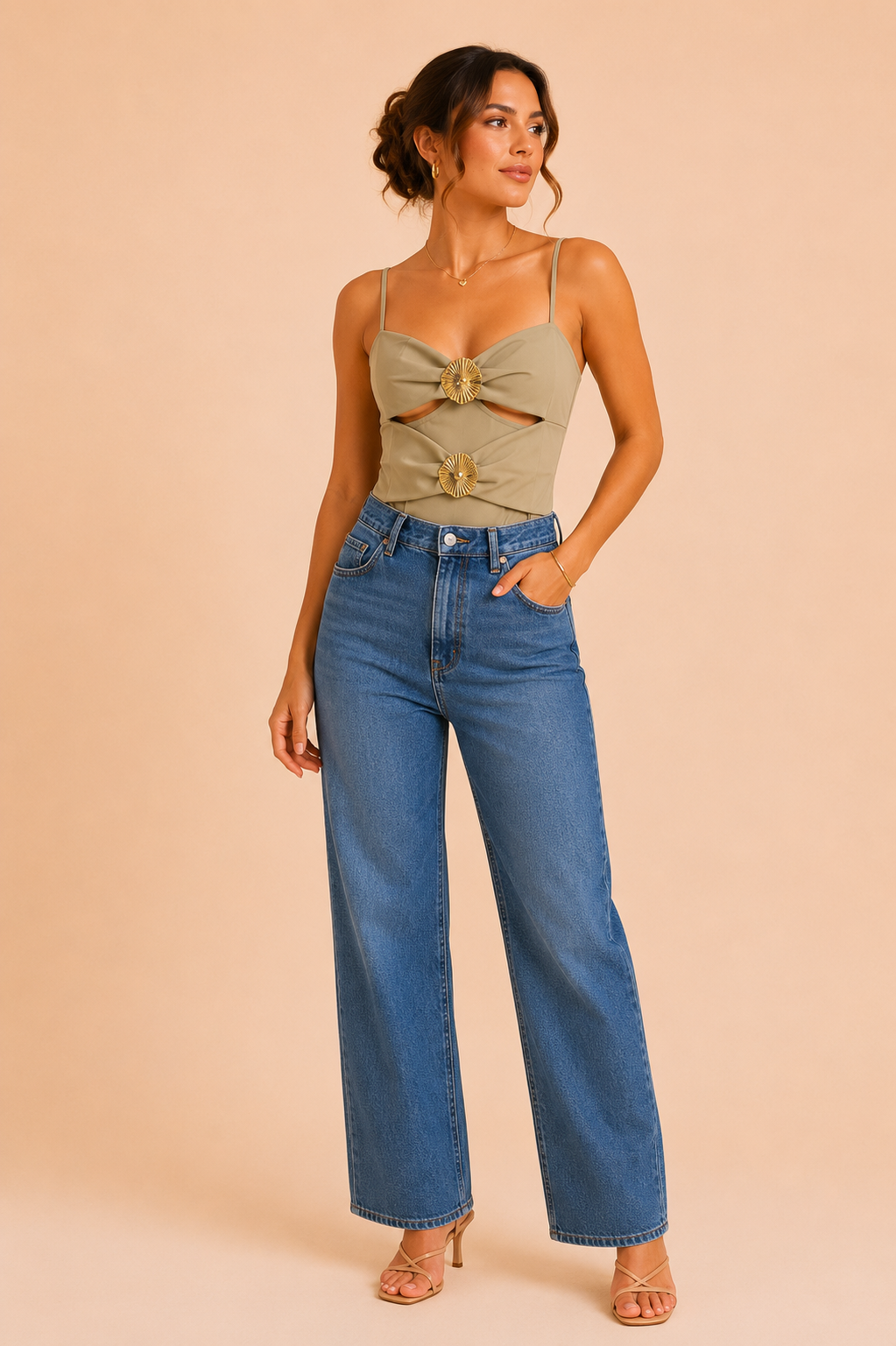 BODY BEIGE CON DETALLES DORADOS
