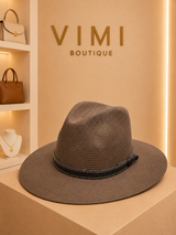 SOMBRERO FEDORA CAFÉ TEXTURIZADO