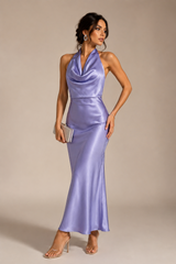 Vestido Azul Perla Satin