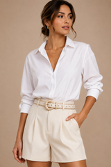 SHORT BEIGE CON CINTO DE ESTOPEROLES