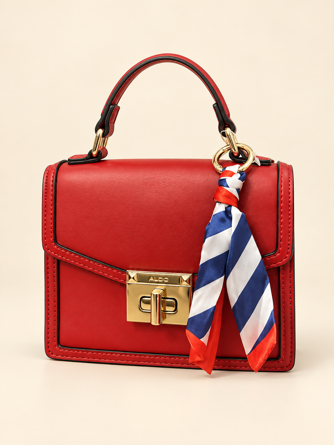 BOLSA SATCHEL ALDO ROJA CON PAÑUELO