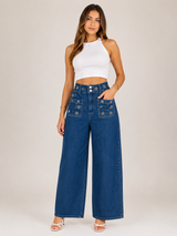 DENIM BLOOM WIDE LEG