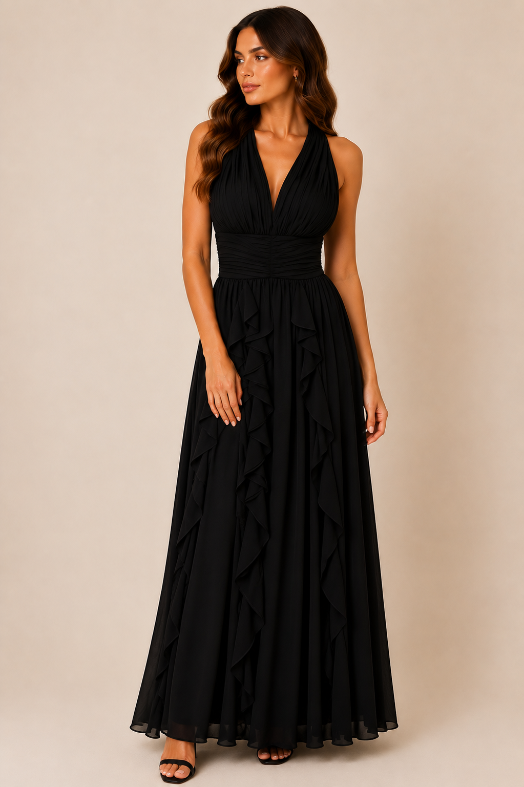 VESTIDO NOIR CASCADE