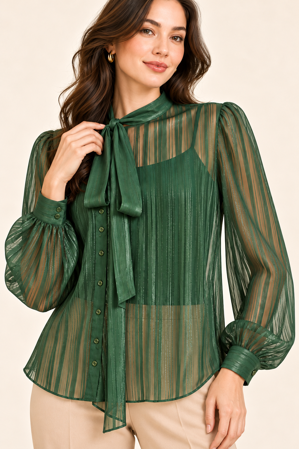BLUSA VERDE BOSQUE ÉMERAUDE CHIC