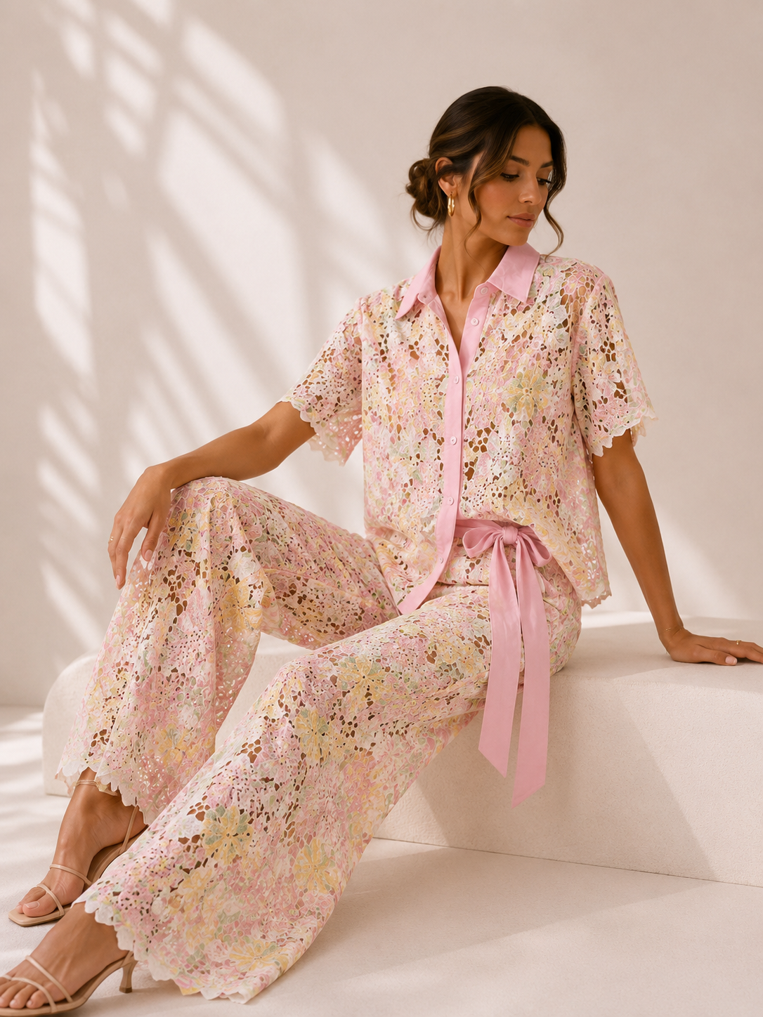 Conjunto Floral Rosé