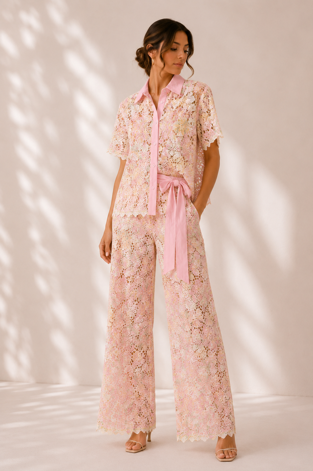 Conjunto Floral Rosé