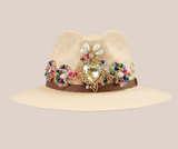 Sombrero Yute Con Alambrismo Beige