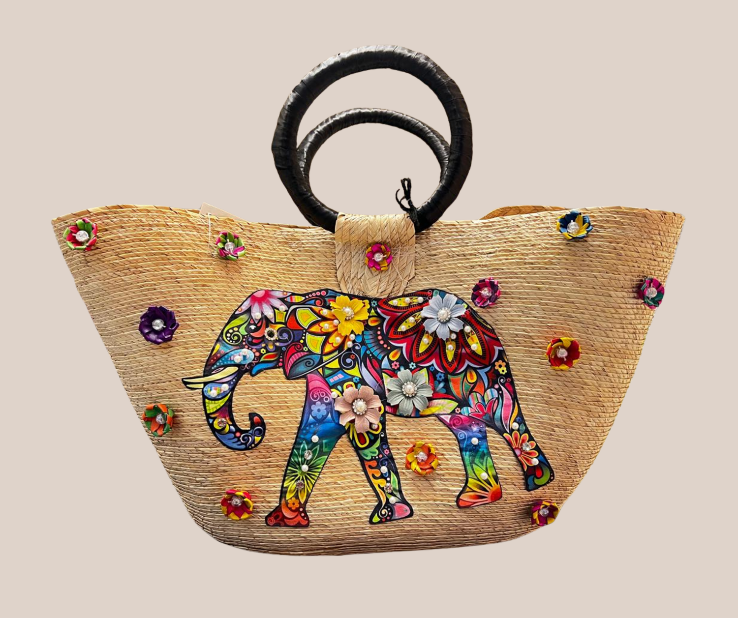 Bolsa y Sombrero de Palma Elefante de La Abundancia