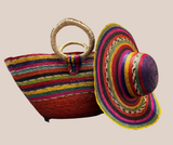 Bolsa y Sombrero de Palma Varios Colores