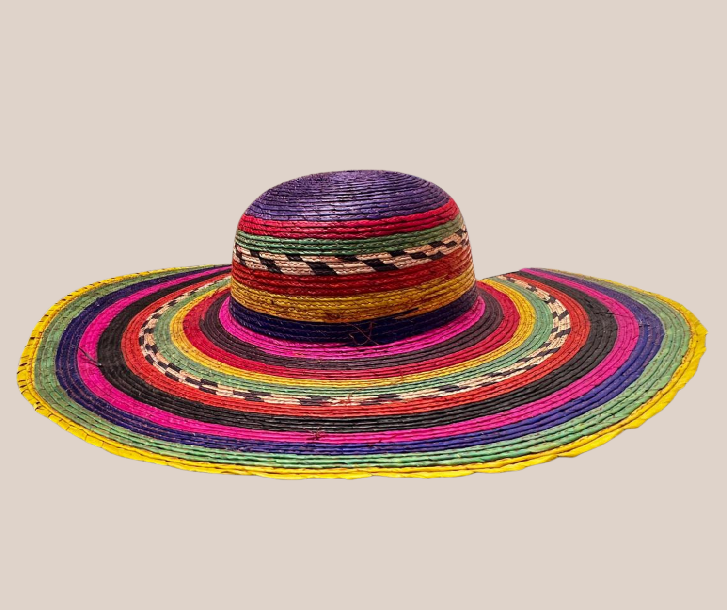 Bolsa y Sombrero de Palma Varios Colores