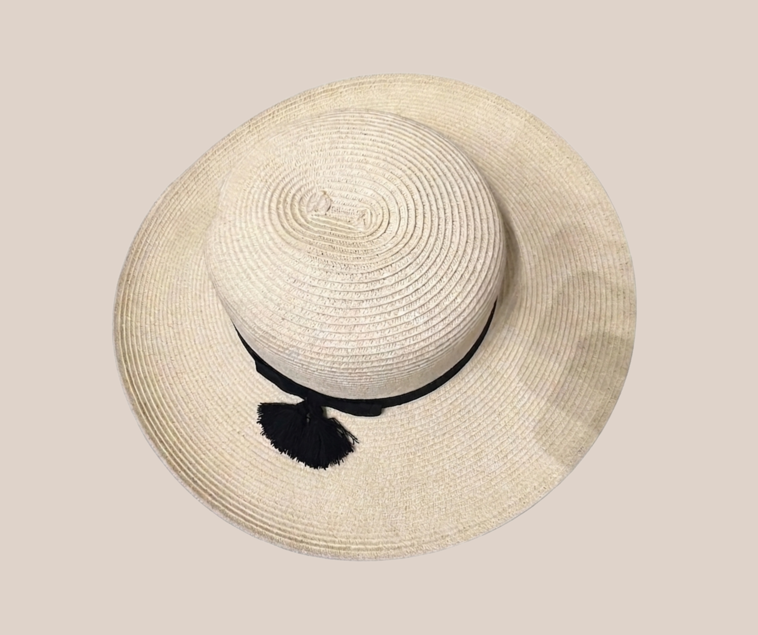 Sombrero Faldon Ojillado Blanco Con Motas Negras