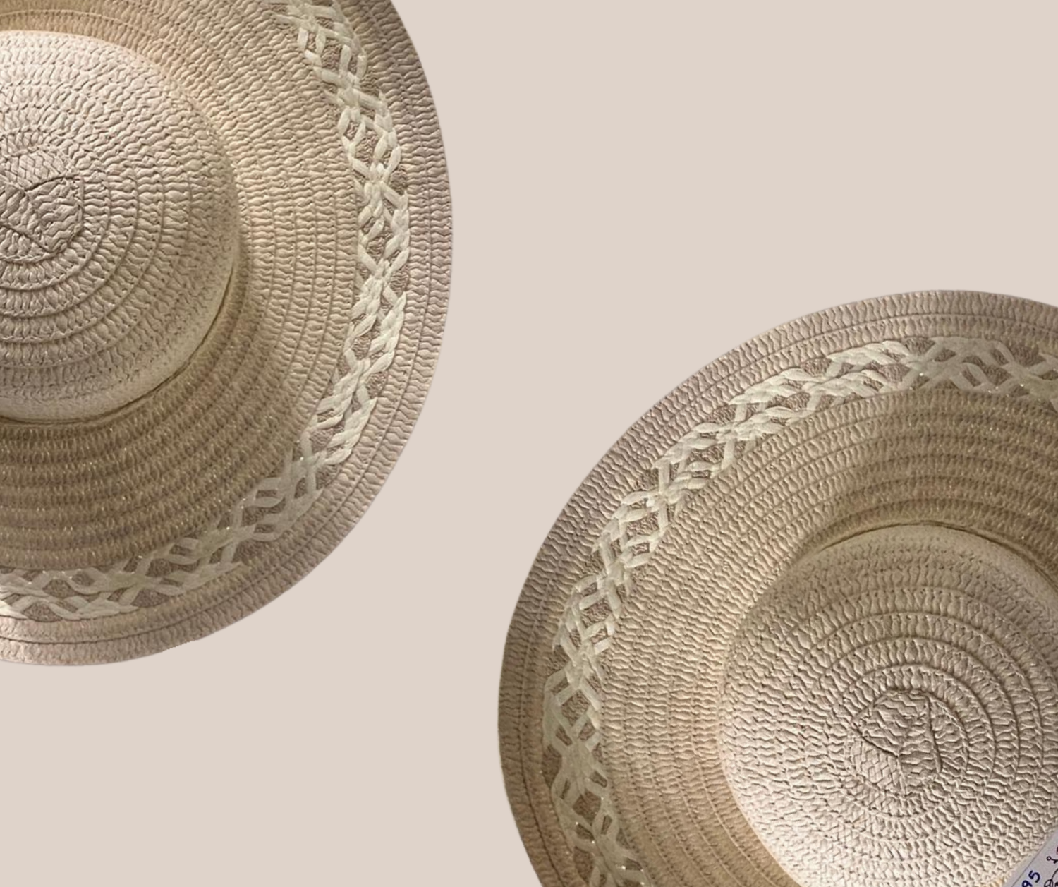 Sombrero Faldon Ojillado Beige
