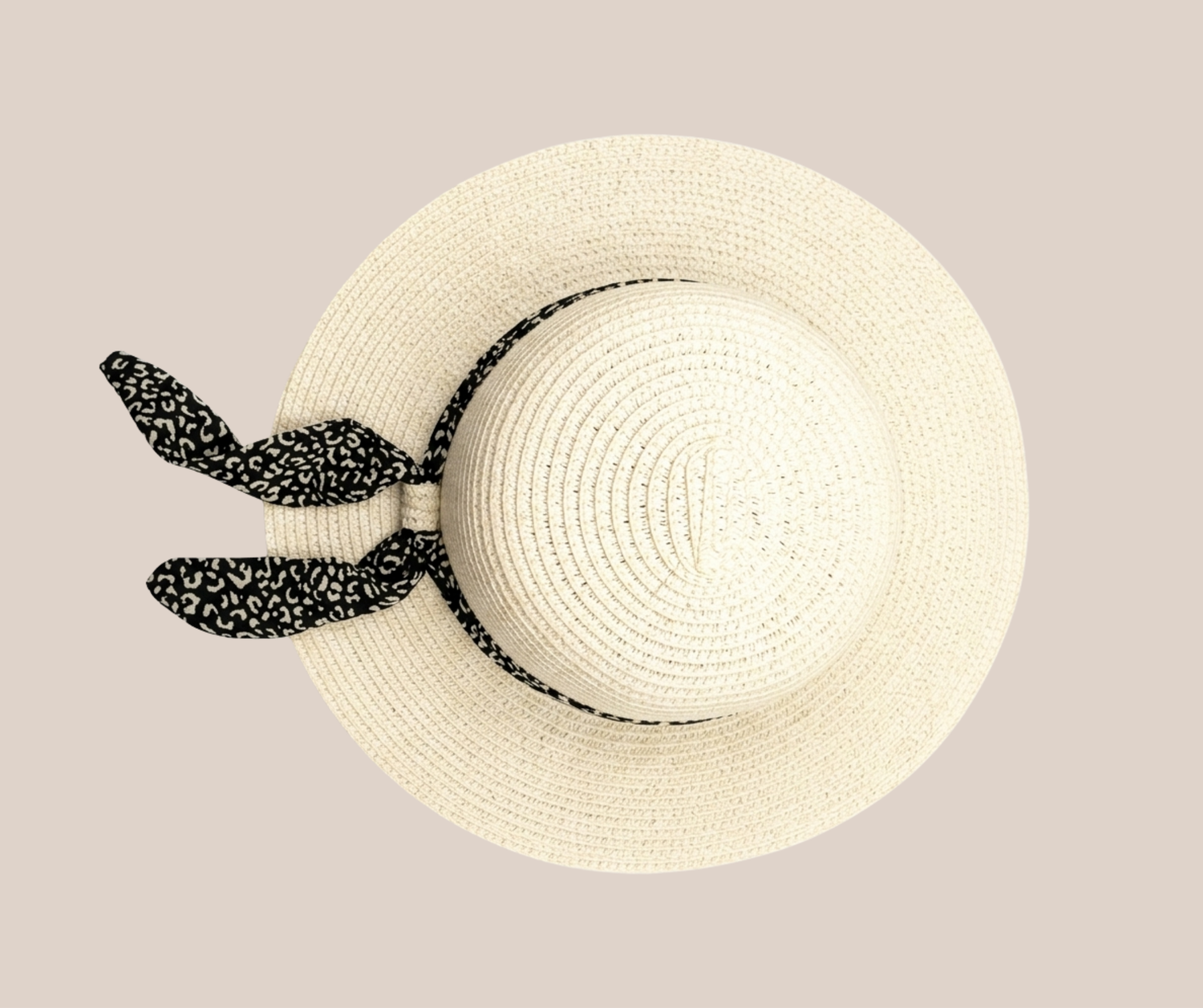 Sombrero Mediano Faldon Ojillado Blanco Con Mascada