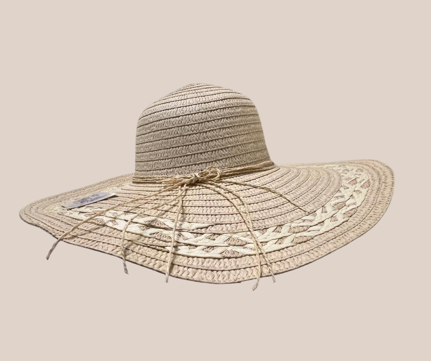 Sombrero Faldon Ojillado Beige