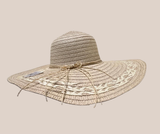 Sombrero Faldon Ojillado Beige