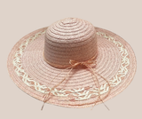 Sombrero Faldon Ojillado Rosa Claro