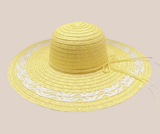Sombrero Faldón Ojillado Amarillo Claro