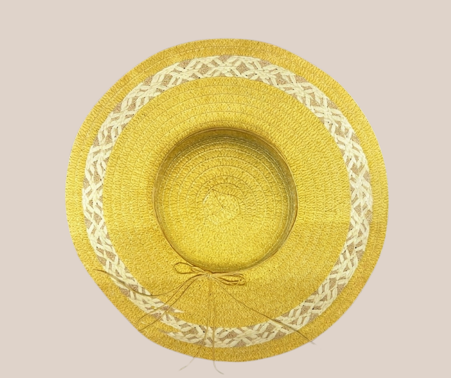 Sombrero Faldón Ojillado Amarillo Claro