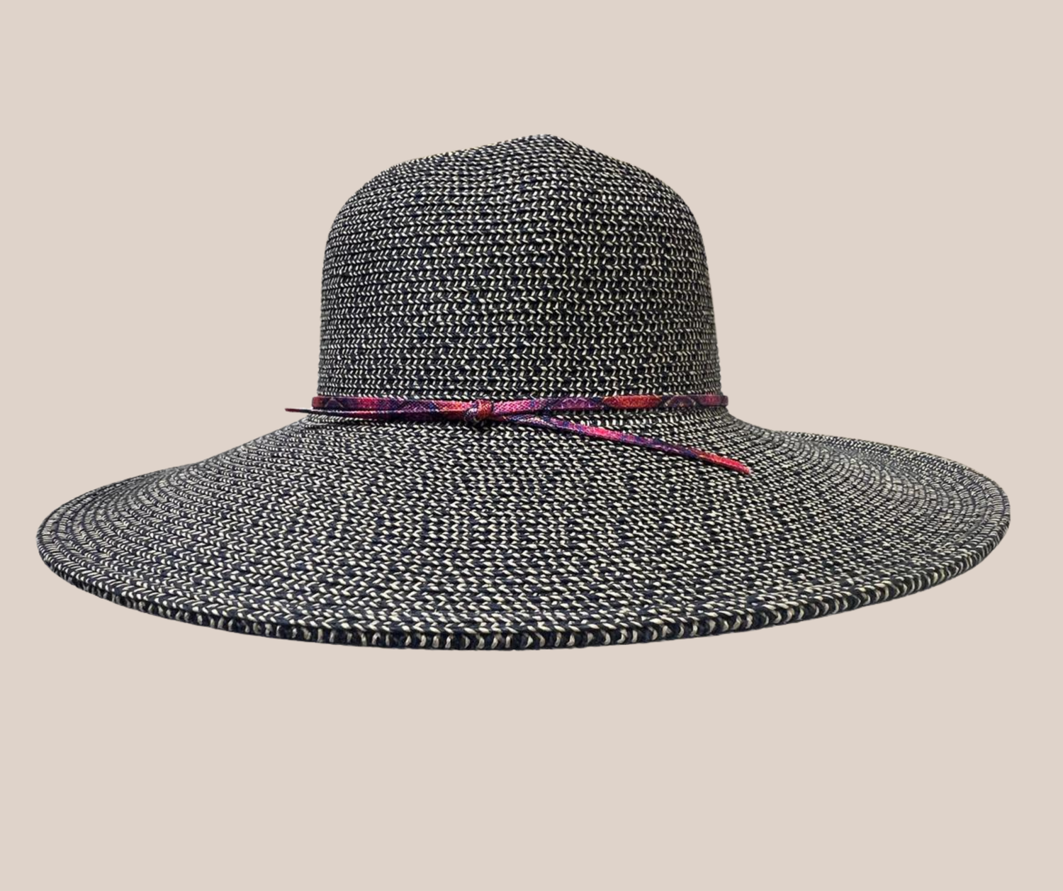 Sombrero Faldon Ojillado Bicolor Azul Con Blanco