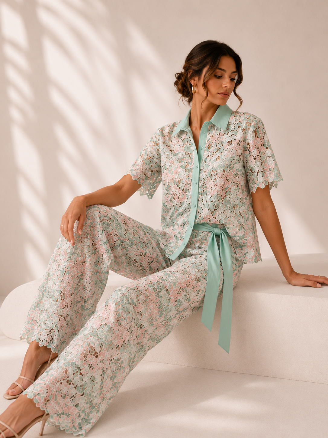 Conjunto Menta Floral