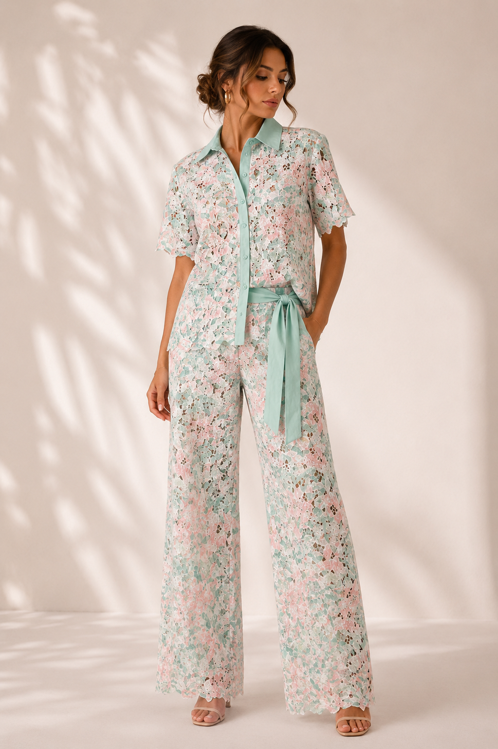 Conjunto Menta Floral