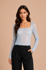 BLUSA LUNARES ELEGANCE AZUL CIELO