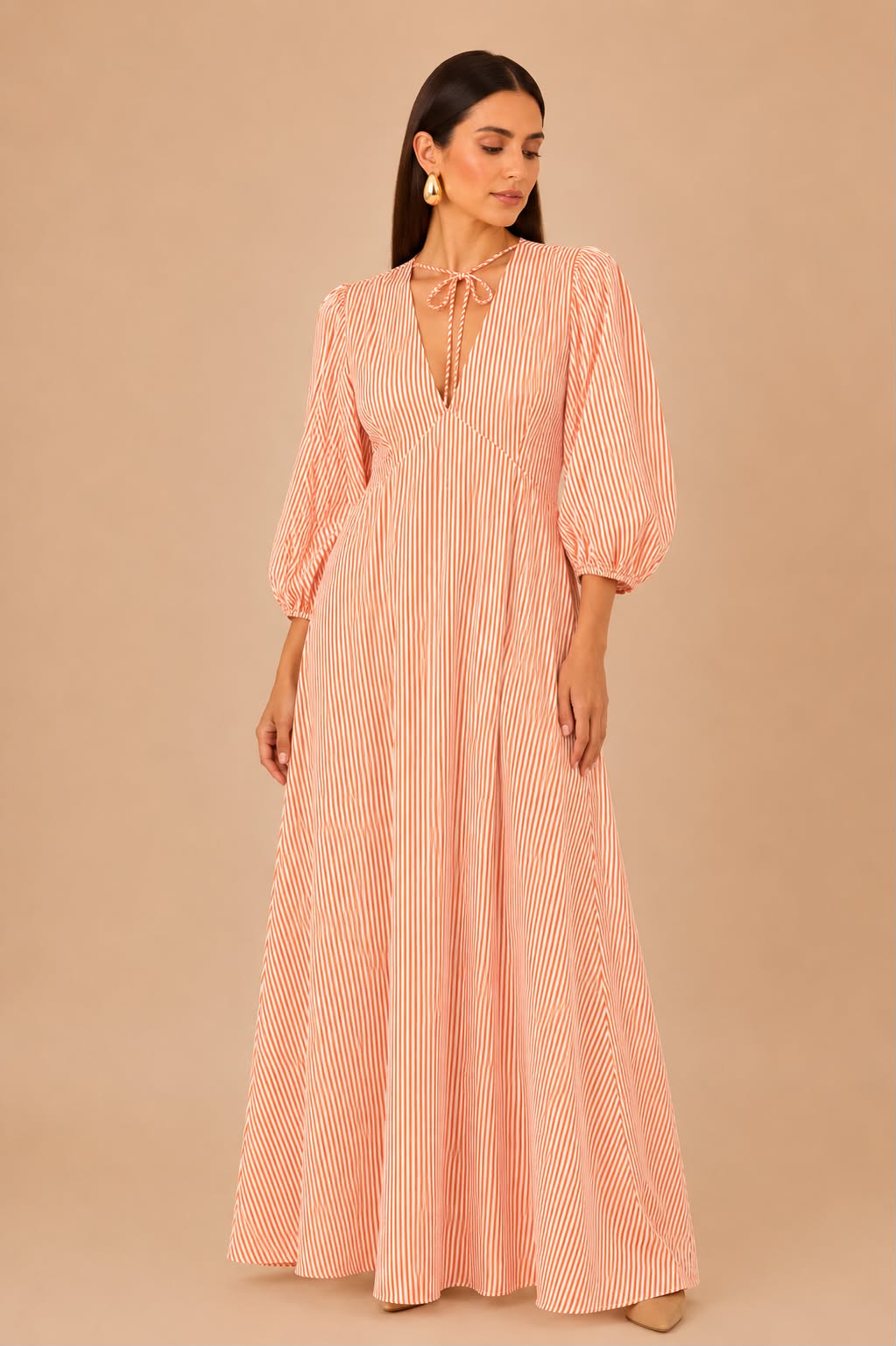Vestido de Rayas Naranjas