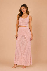 Conjunto de Top Tirantes y Falda Tejidos