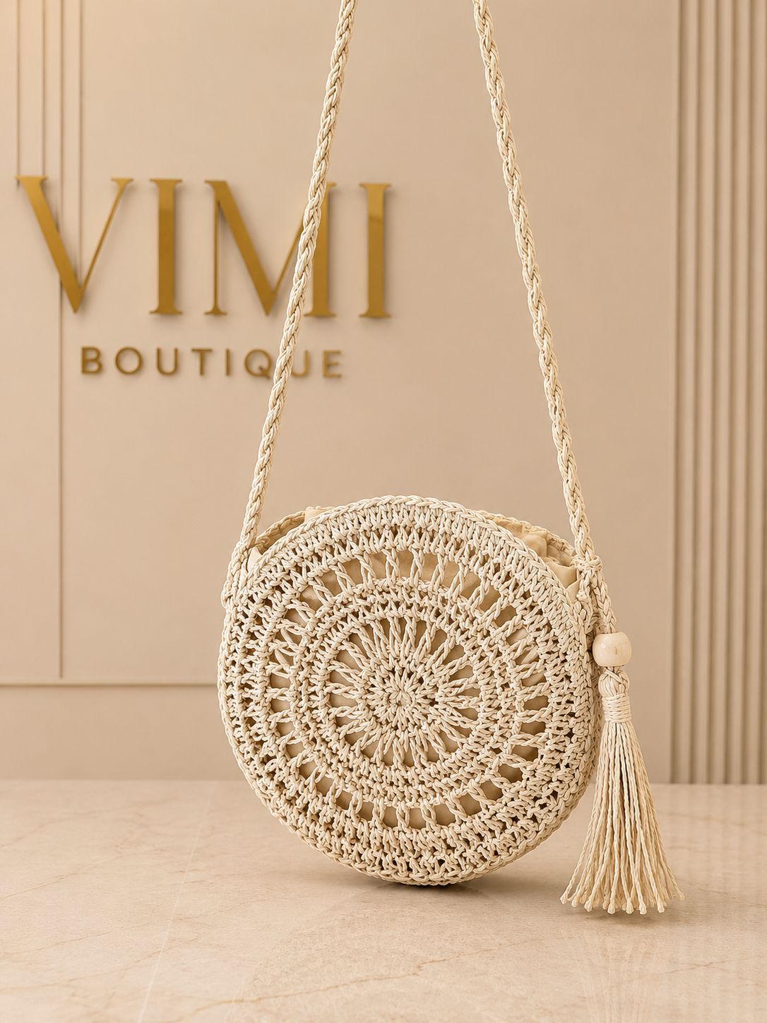 BOLSA TEJIDA CIRCULAR CON CIERRE