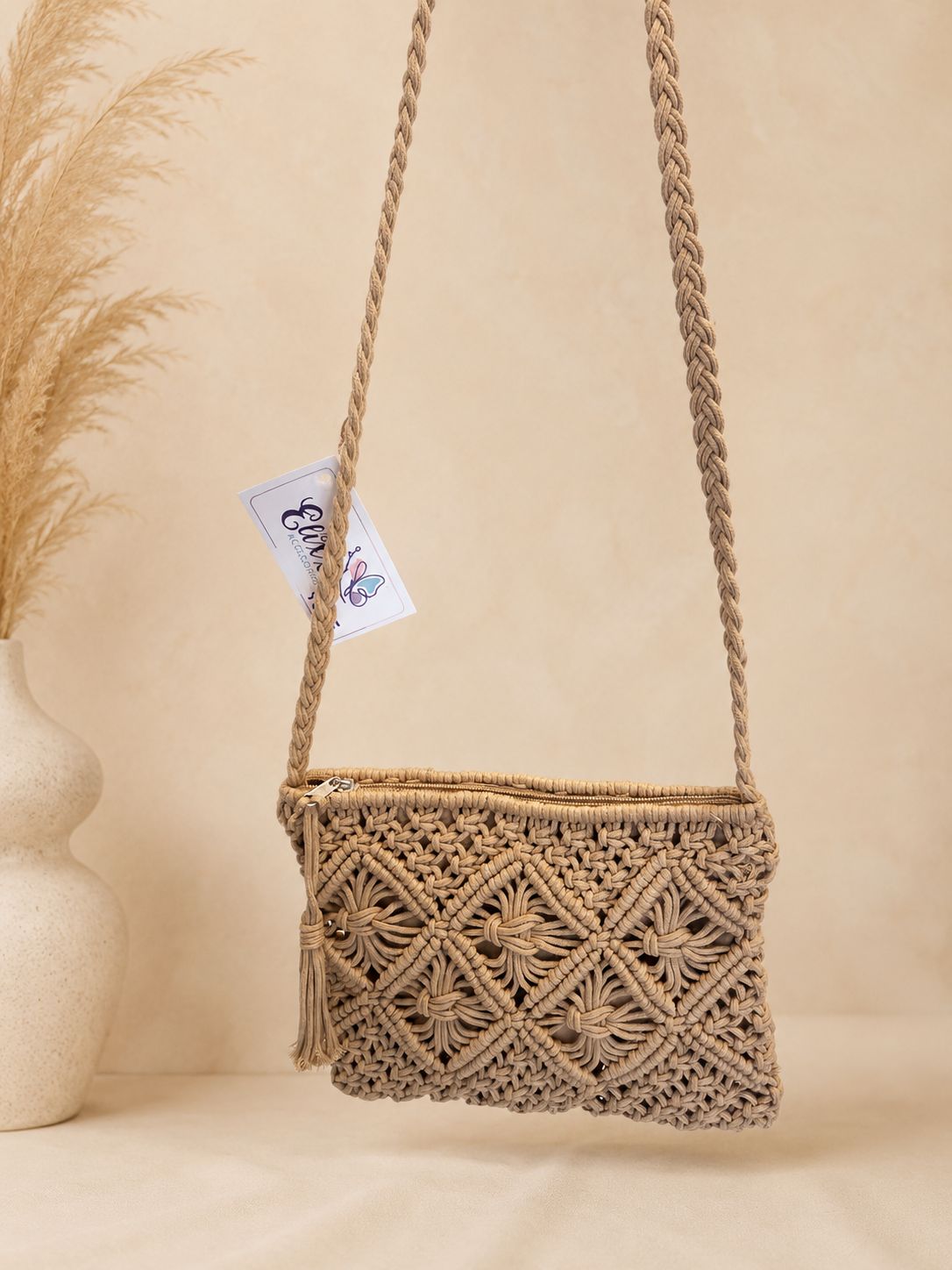 BOLSA TEJIDA RECTANGULAR CON CIERRE