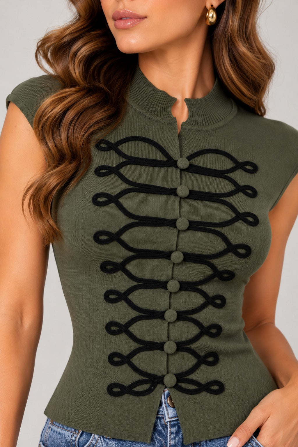 BLUSA NAPOLEÓN VERDE MILITAR